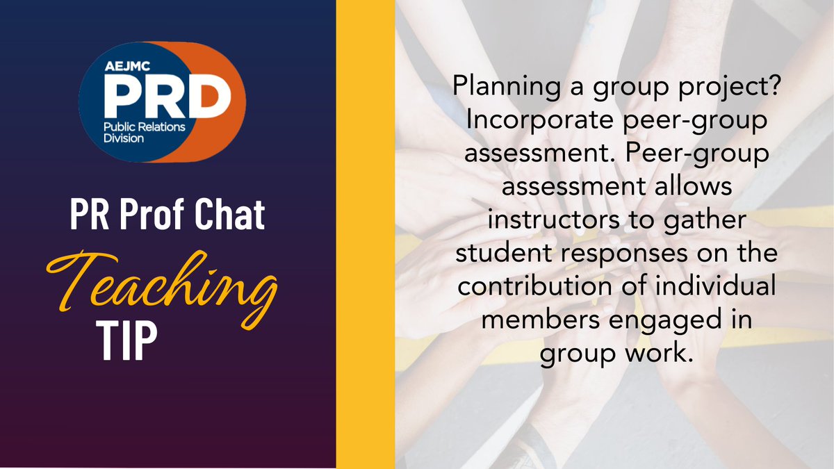 Hey #PRProfs! 🌟 How do you navigate group projects and guide students to work together efficiently? Share your secrets! #PRProfChat #TeachingTips