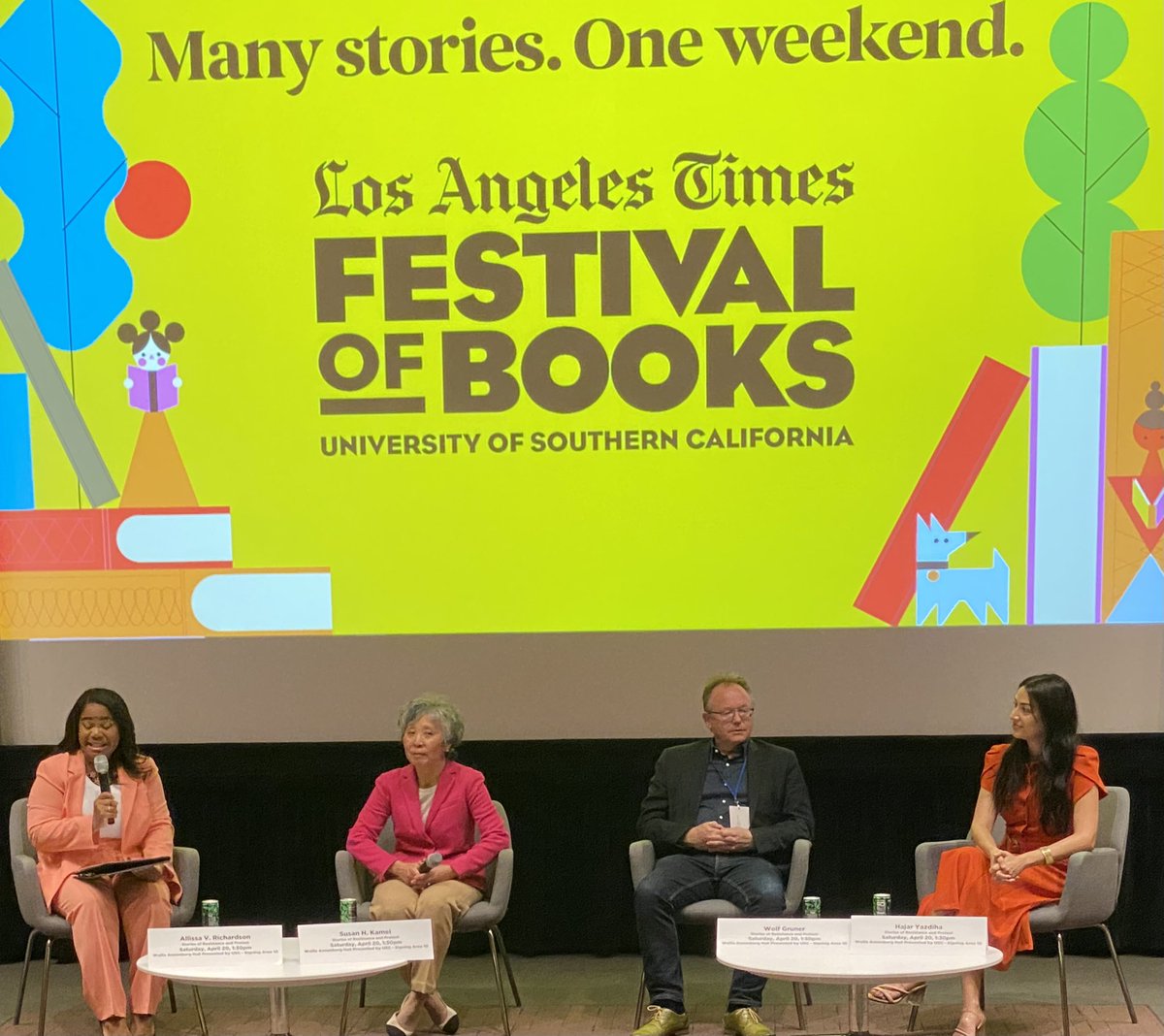 Stories of Resistance & Protest with @HajYazdiha and colleagues @latimes Book Festival 2024 📚