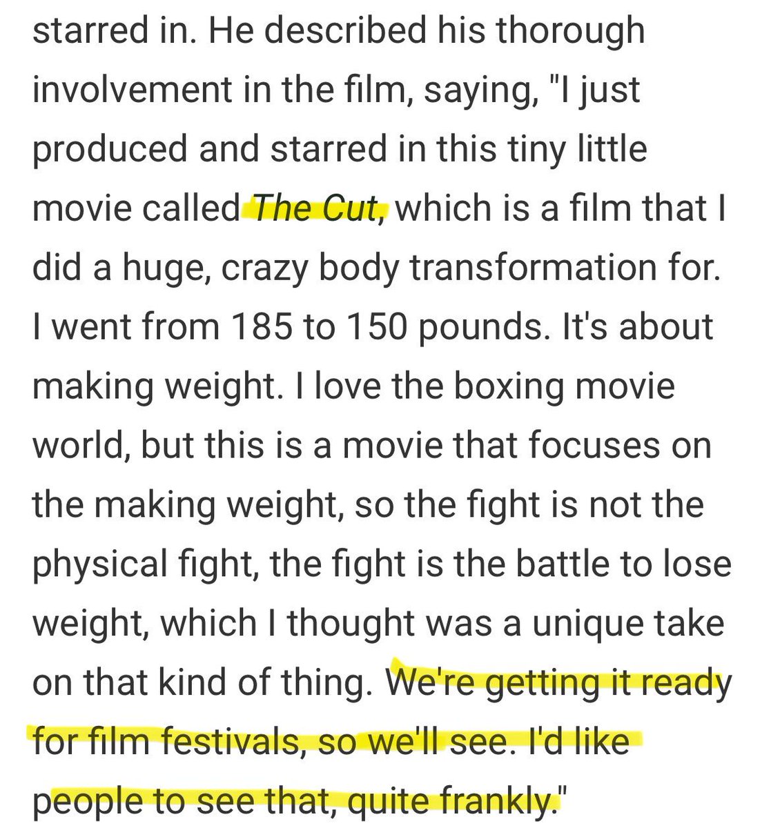 The first time for me seeing something about The Cut being presented at film festivals. #CaitríonaBalfe #TheCut