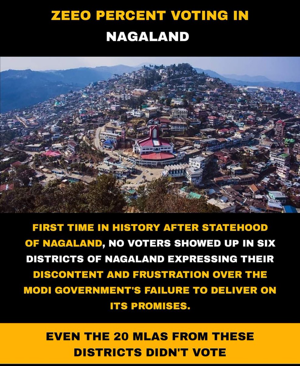 0 Percent voting in #Nagaland @ECISVEEP @SpokespersonECI @IndianExpress @TNelectionsCEO @AITC4Nagaland @PIBKohima