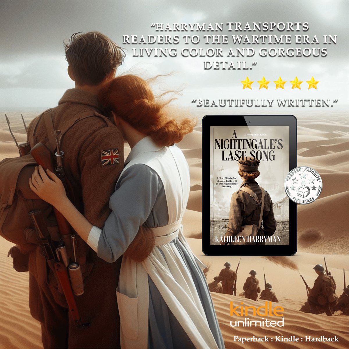 #BookReview 'Lilly's struggle with love, torn between Major Joseph Lawrence and Sergeant Alick McNavis, offers an enthralling romantic tale that’s sure to sweep you off your feet.' #KU #Kindle #Paperback #Hardback mybook.to/Nightingales #HistoricalFiction #HistFic #IARTG #WW2