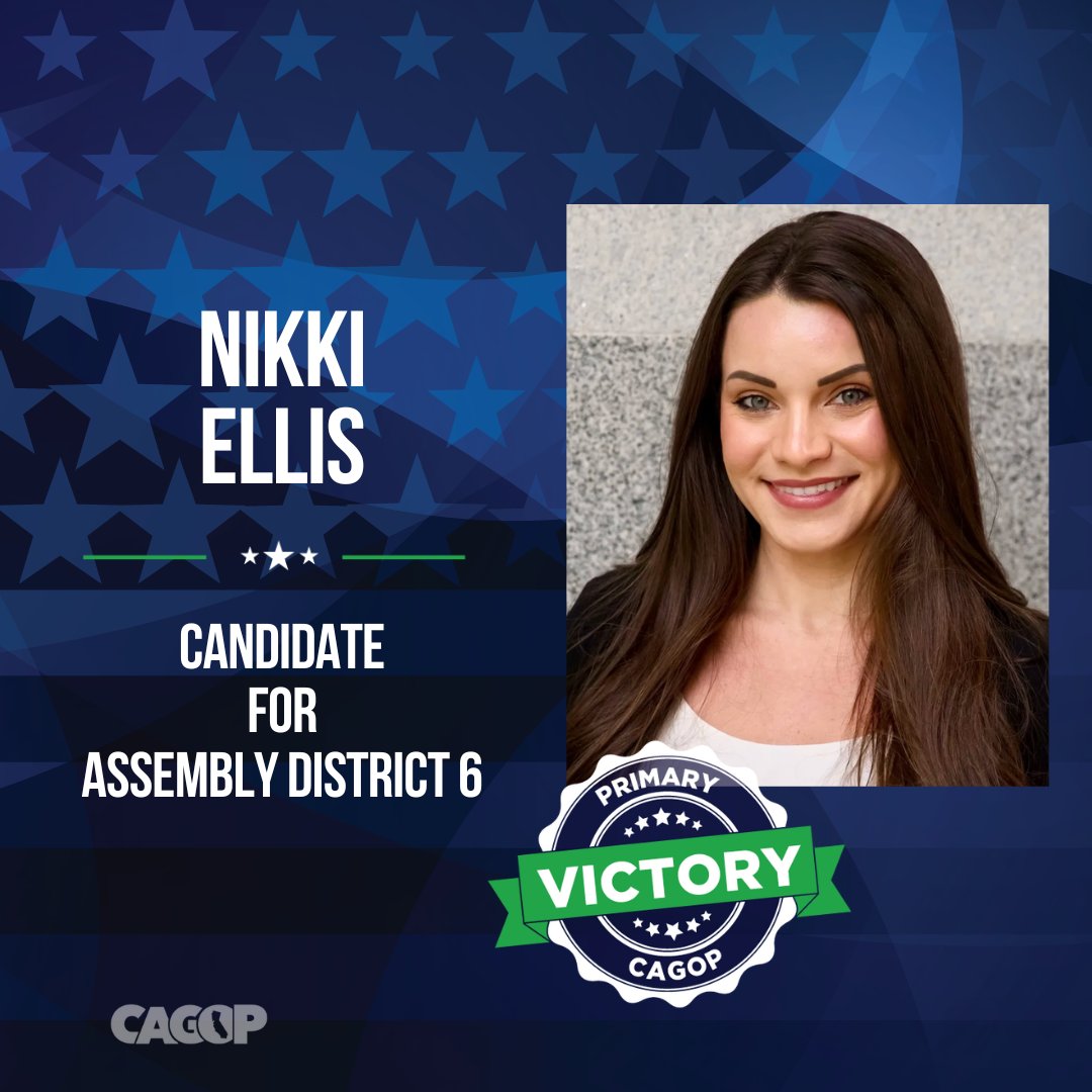 CAGOP's tweet photo. CAGOP congratulates Nikki Ellis advancing in #AD06 https://t.co/DM1NtUoVIR