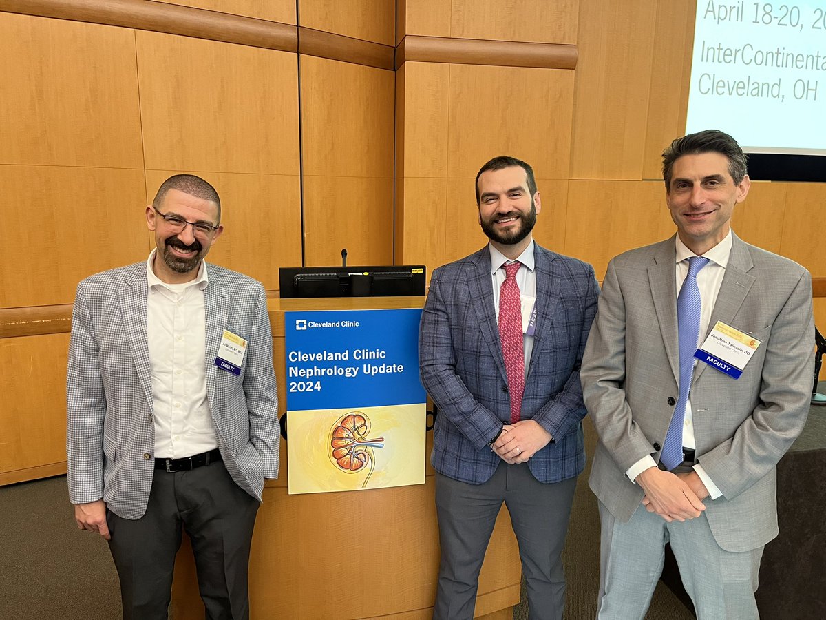 AliMehdiMD's tweet photo. And that’s a wrap #CCNephUpdate24… tie had to come off midway thru the last day 🤣.. many thanks for my co-directors and dear friends @JonTaliercio_DO @NakhoulGN and our fearless leader @Crystal4kidneys for all the support. Until 2025!! @CleClinicKidney https://t.co/aTWNmk2mef