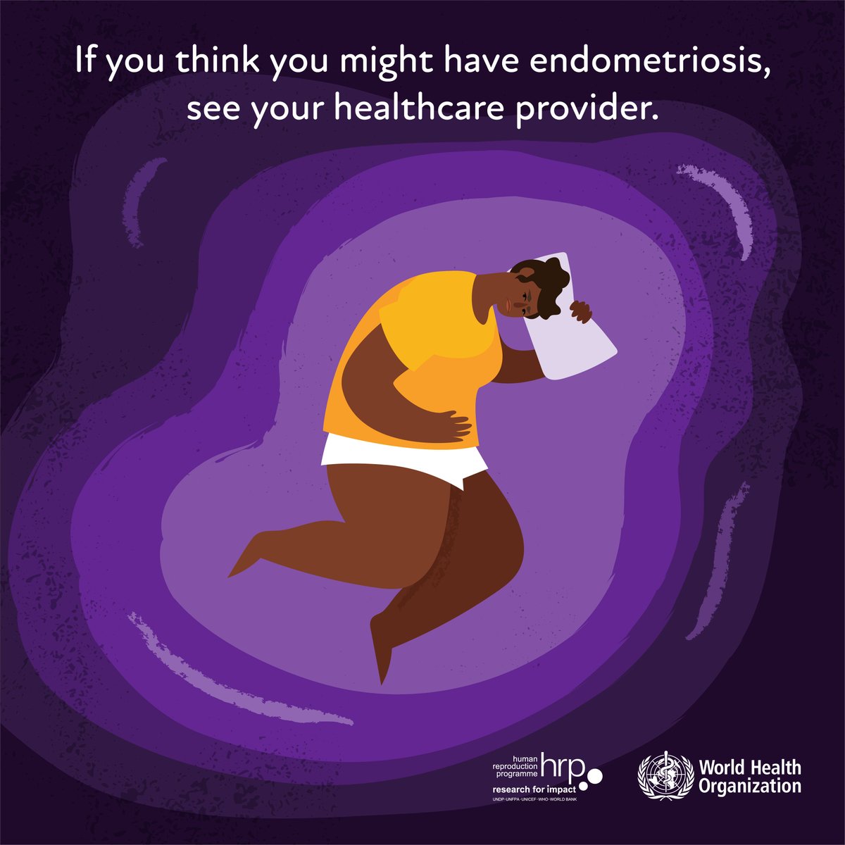 Endometriosis affects 1 in 10 women and girls of reproductive age. Symptoms may include: 🚺 painful periods 🚺 chronic pelvic pain 🚺 pain during and/or after sex 🚺 painful bowel movements 🚺 painful urination 🚺 fatigue 🚺 depression or anxiety 🚺 abdominal bloating & nausea