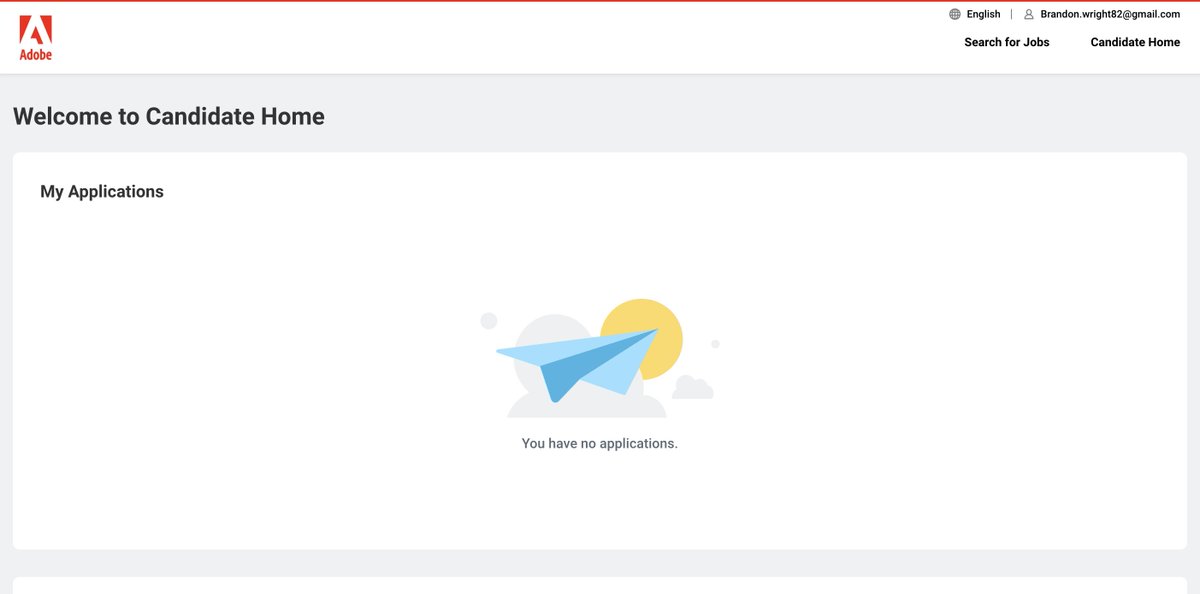 FuriousWrite's tweet photo. @AdobeCareers can you help a brother out? I applied and this is what shows up... #Recruiting https://t.co/MjKbdn39Gr