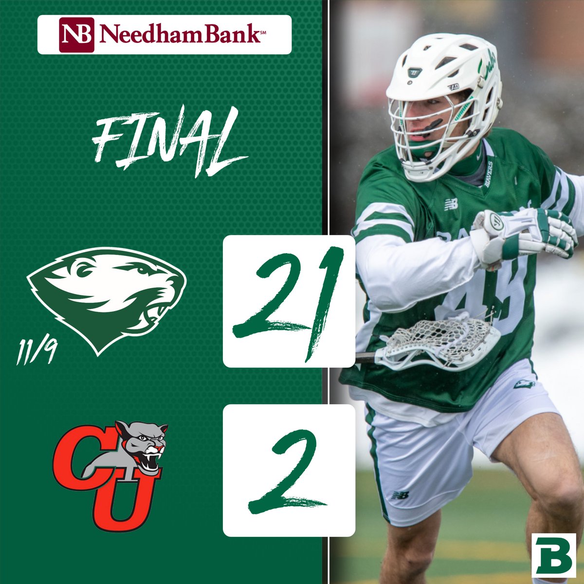 Jared Rainville (5g,4a) produced eight 1st half points, Luke Wang and Colt Bordonaro both had three goals and Bryan Hanley made 11 saves as No. 11/9 @babsonlacrosse clinched its 2nd straight @NEWMACsports regular season title with a 21-2 win over @ClarkAthletics. #GoBabo #d3lax