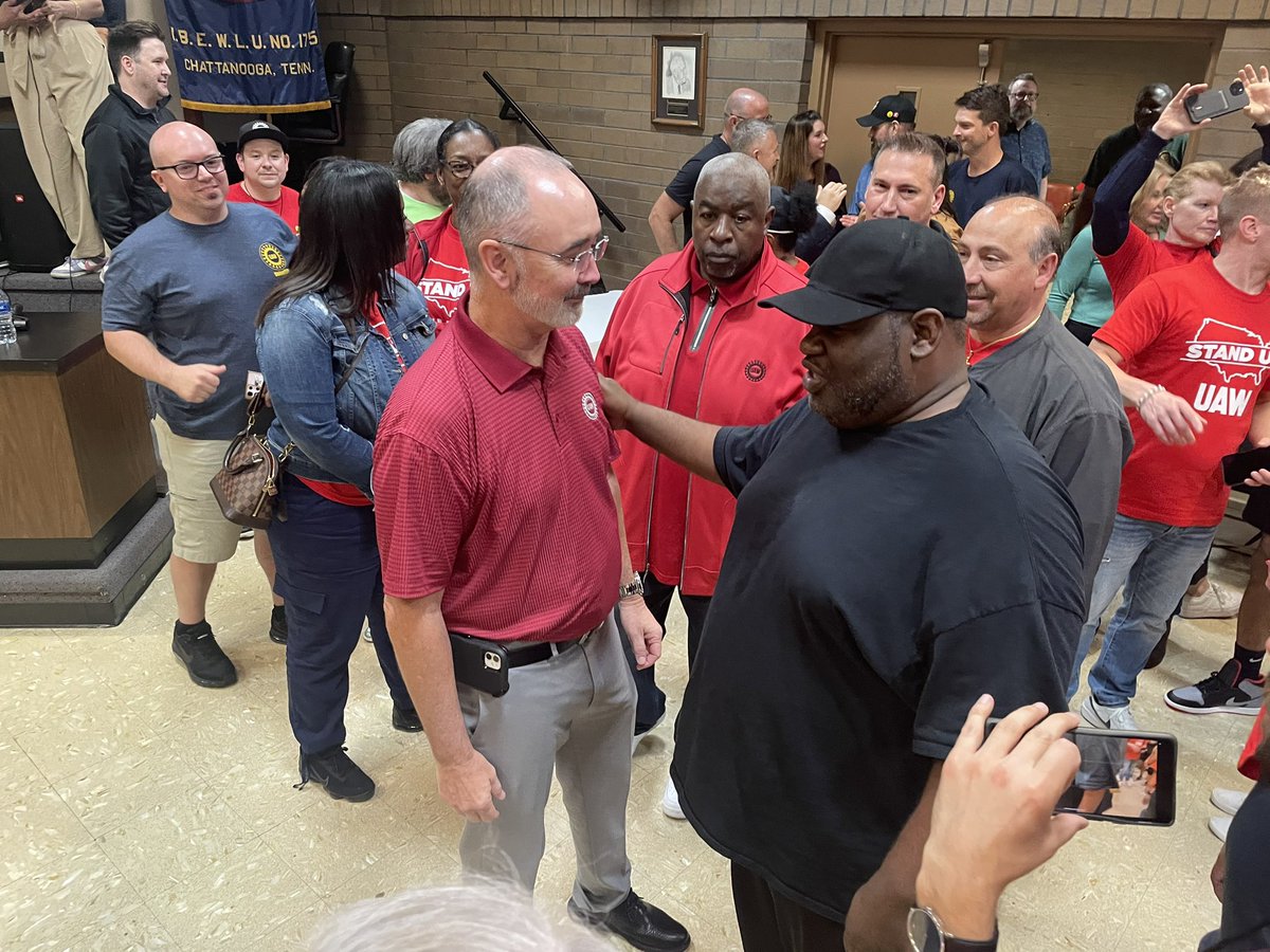 Scenes from the UAW’s victory Friday night in Chattanooga.