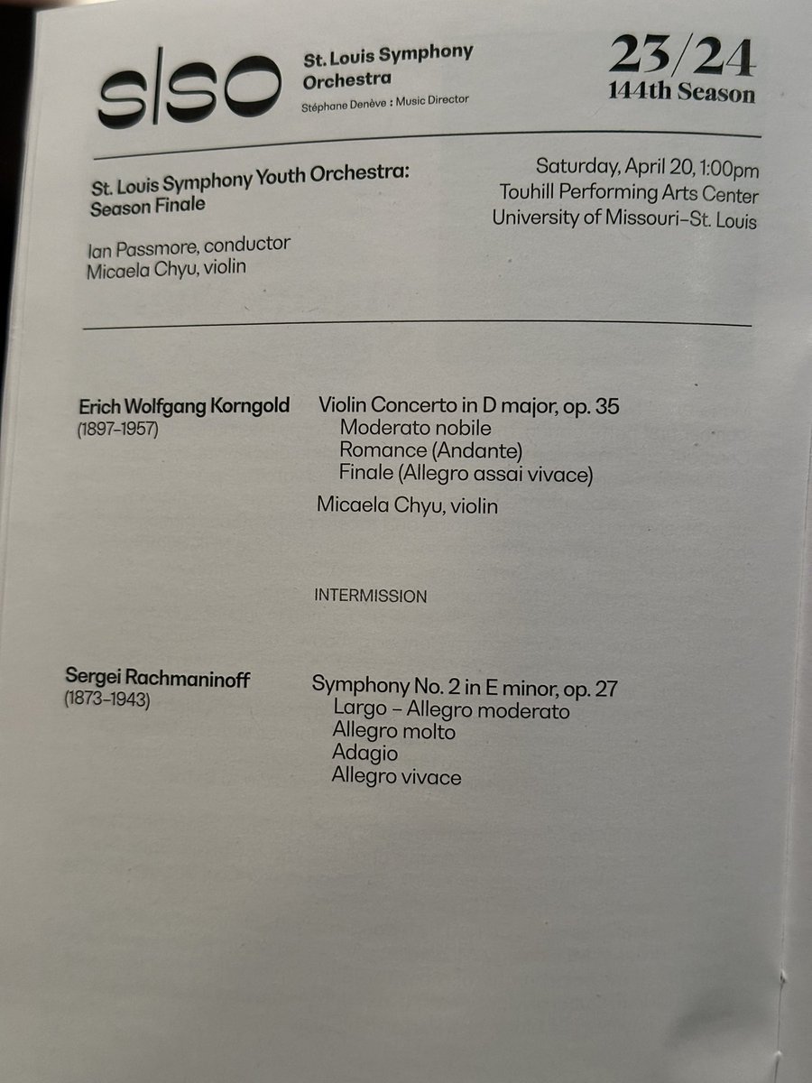 Congratulations Liz Myers!  Final concert with SLSYO!   <a href="/kwoodschools/">Kirkwood School Dist</a> <a href="/KirkwoodHS/">Kirkwood High School</a>