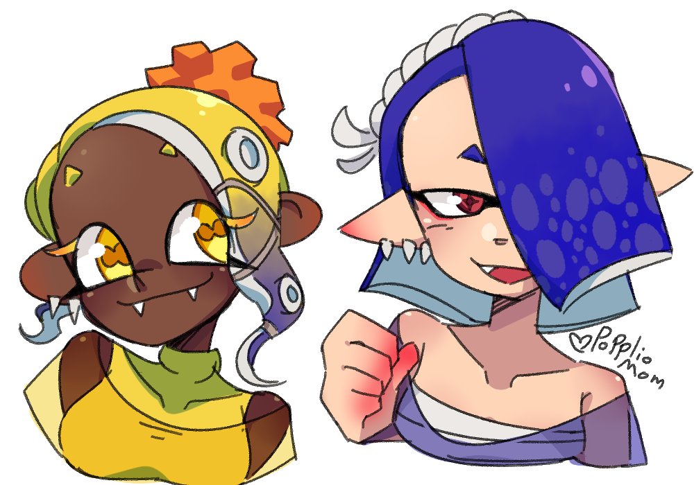 just wanted to quickly doodle out octoling frye and inkling shiver lol