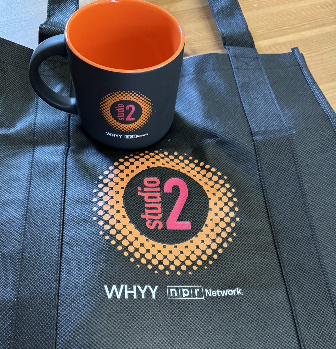 Big day in the Charles household. Got my Studio 2 coffee mug and tote bag for supporting public radio in general and @whyy in particular. Be sure to check out Studio 2 with @cherrigregg and @Avi_WA. It’s an amazing locally produced program.