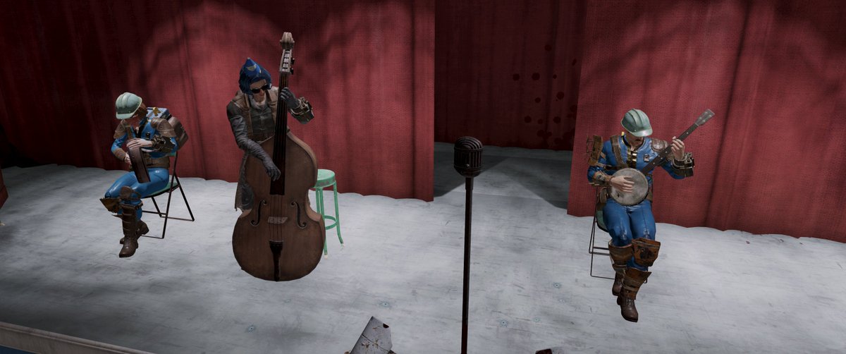 OneDizzyPenguin's tweet photo. Visiting Appalachia this weekend! 5/5 bluegrass performance until the wendigo turned up. #Fallout76 https://t.co/ukBAQsWsfn