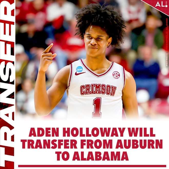 Former Auburn guard Aden Holloway has committed to transfer to Alabama...😆😆😆