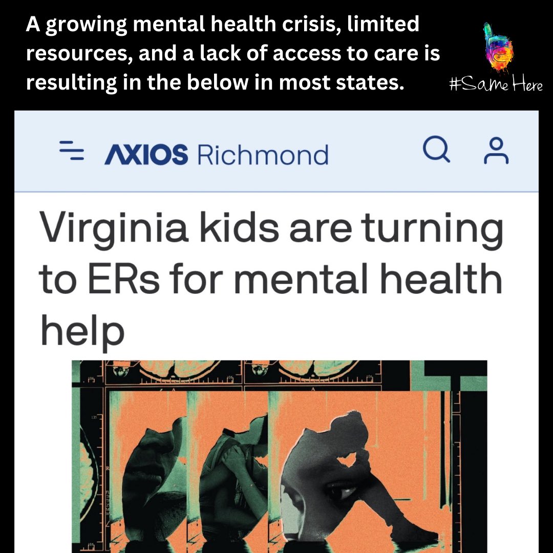 In more & more states, this is happening. Having to turn to the ER for MH help. Upstream education & prevention is so poor…& options for treatment are so limited. Biggest issue our society faces, yet doesn’t get the govt funding for grassroots programming.instagram.com/p/C58iCE9u8s6/…