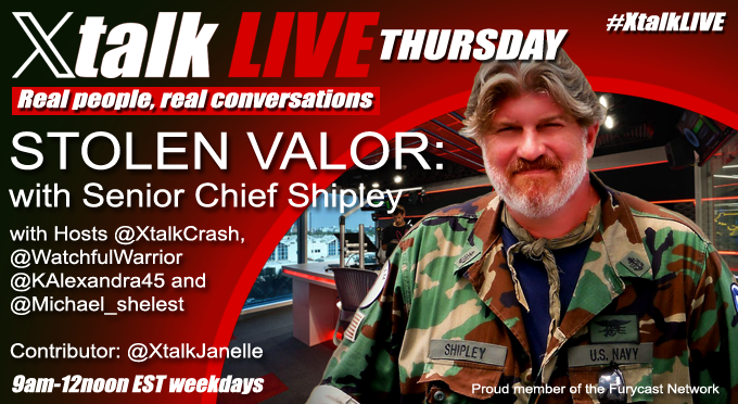 Very pleased to announce that Former U.S. Navy Seal, Senior Chief Don Shipley will be front and center on @XtalkLIVE Thursday April 25th to talk all things Stolen Valor! 9AM-Noon EST. You don't want to miss it! #XtalkLIVE #StolenValor #America