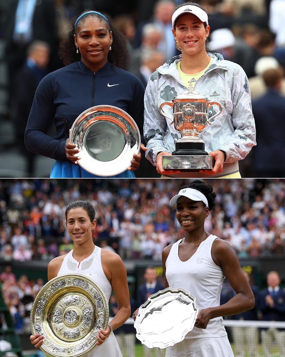 A comprehensive list of players who defeated Serena Williams and Venus Williams in Grand Slam singles finals: Garbine Muguruza.