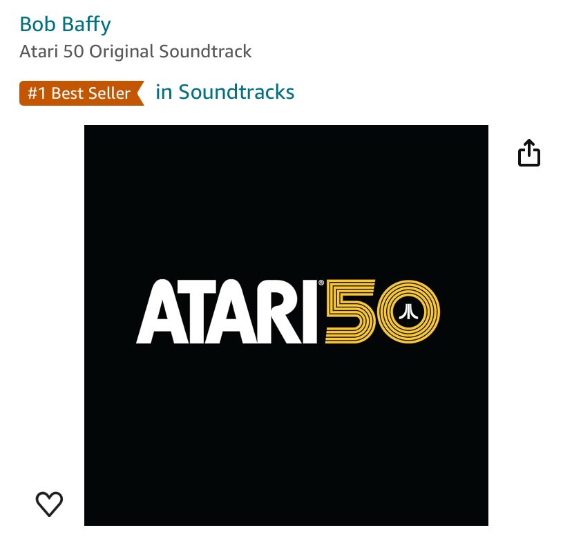 Didn’t expect to see this today. Very grateful that folks seem to dig the music from the amazing A50 Collection! @atari @DigitalEclipse @MicroidsRecords