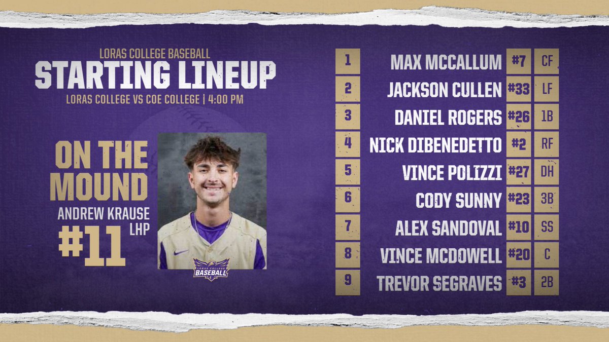 Here's our starters for the rubber match!

And our starting pitcher is, Andrew Krause! #GoDuhawks