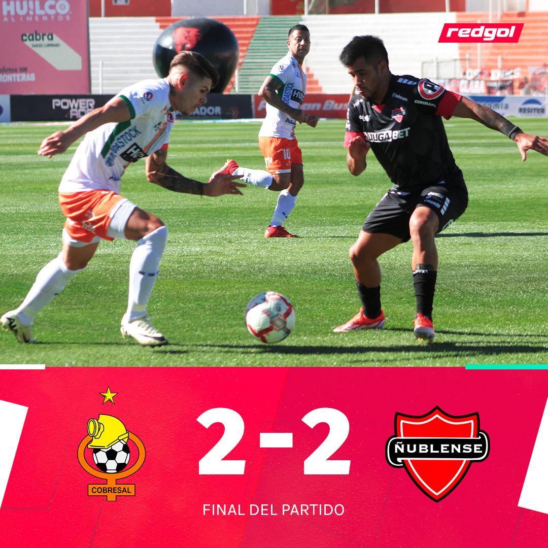 ¡Cobresal y Ñublense reparten puntos en El Salvador! ⚽🟰 En un entretenido partido, mineros y chillanejos empataron. Con este resultado, Ñublense alcanza los 11 puntos, mientras que Cobresal suma 6 unidades y sale, hasta el momento, de la zona de descenso.