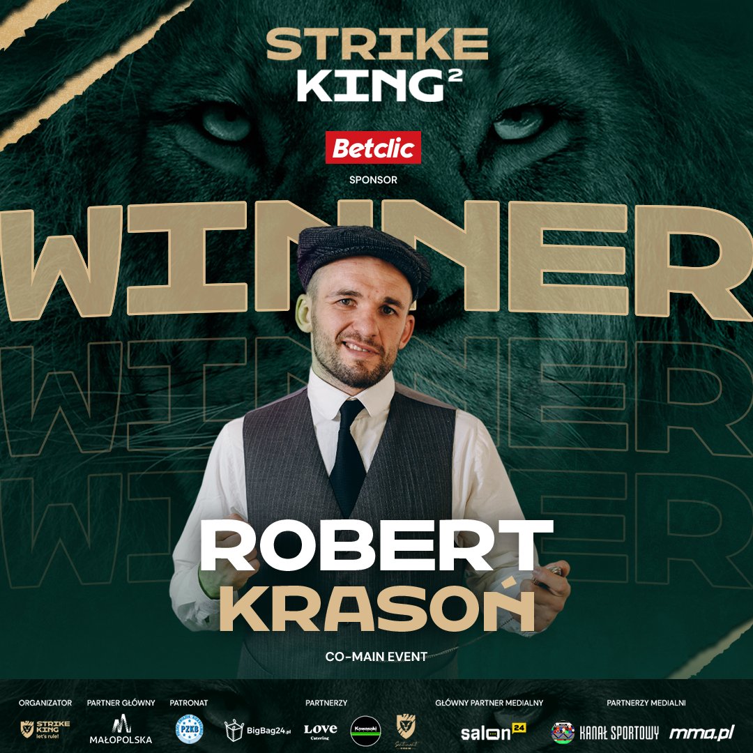 🥊 Cóż za zwycięstwo! Robert Krasoń wygrywa walkę CO-MAIN EVENT przez KO! 💥 #StrikeKing2 #StrikeKing #letsrule #k1 #kickboxing #krakow #CoMainEvent