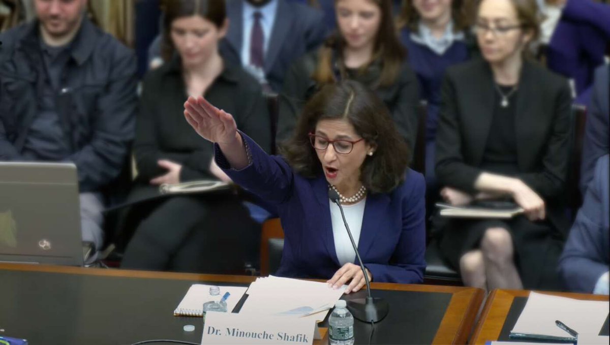 Oops: Columbia University President Accidentally Gives Nazi Salute When Being Sworn In For Congressional Testimony buff.ly/3vYA1C5