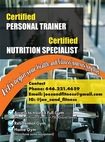 Want to get in shape? Hire a local certified personal trainer and nutrition specialist to help! To sign up, call 646-221-4659 or email joesandfitness@gmail.com Instagram: @joe_sand_fitness #personaltrainer #fitness #nutrition # #northbrooklyn