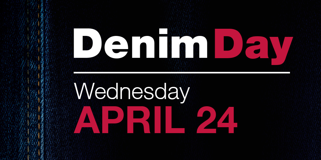Hey Knights! April 24 is Denim Day. Take part and wear denim because there is no excuse and never an invitation to harass, abuse, assault, or rape. Denim Day/Take Back the Night April 27, 5:30-6:30pm in the Cafeteria Show your support by wearing jeans, and you can win a prize!