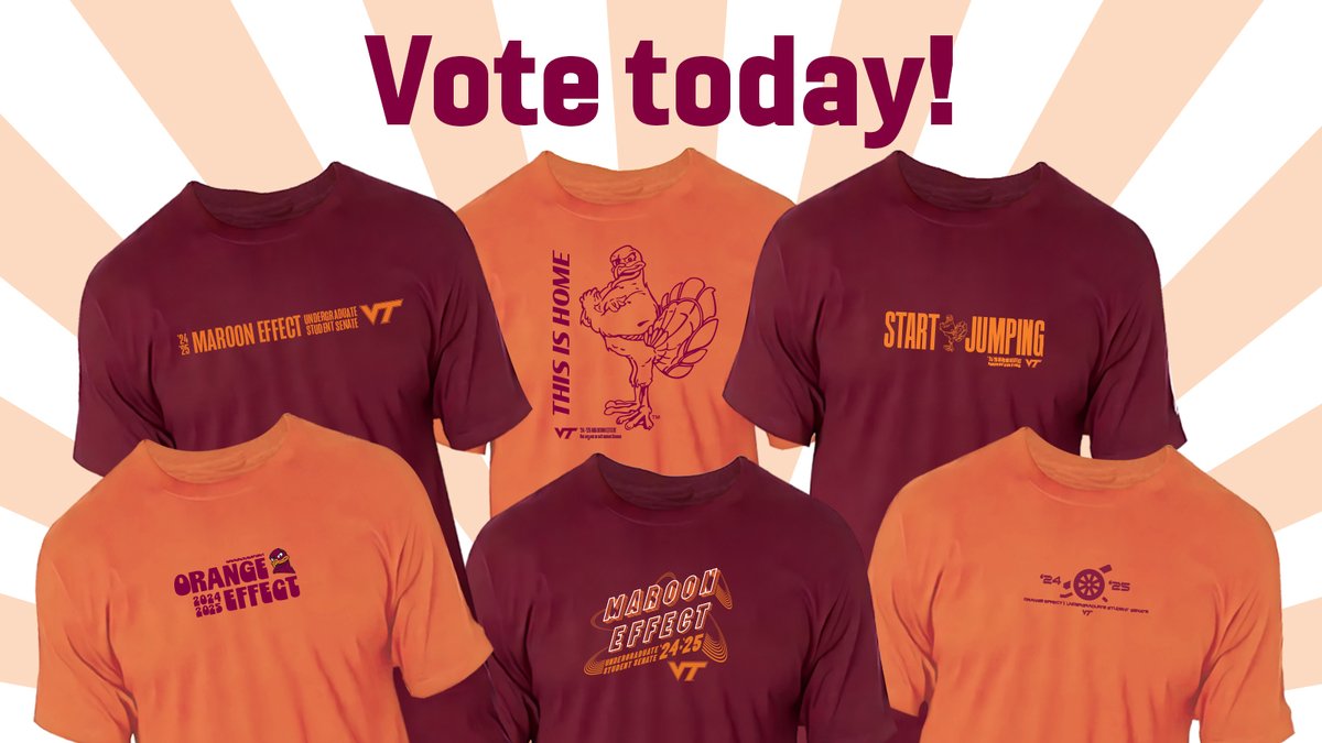 ⚡ Feel that buzz of excitement? That’s the Hokie Effect! Get ready for the 2024-25 @hokiesports season by helping us pick the new Hokie Effect shirt! Winning designs will be available for the upcoming season. Vote now! ➡️bit.ly/4d6DYVV