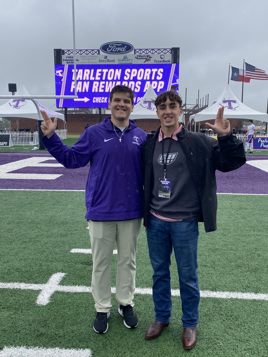 Thank You @TarletonFB For Having Me Out To Your Spring Game! @QBsWork16 @CoachDJWagner @JaydenBenitez3 @CoachWehe @CoachMac_Canyon @CoachEPitts @Canyon_Football @Mickey_Scott_23 @YVQBacademy