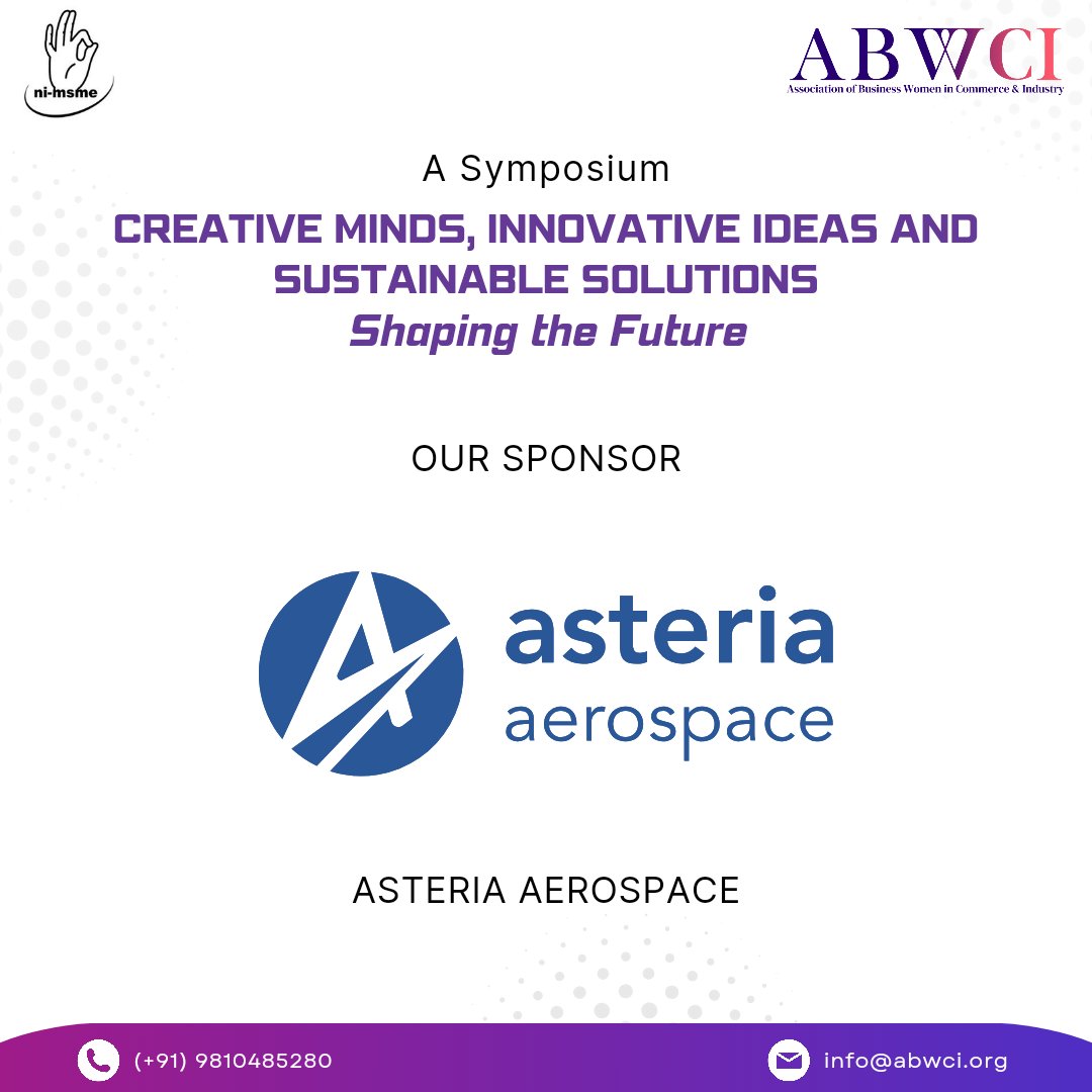 ANNOUNCEMENT! 📣 We're thrilled to announce our partnership with 🌟 @AsteriaAero 🌟! Thank you for joining us and supporting the Symposium, “Creative Minds, Innovative Ideas and Sustainable Solutions - Shaping the Future”! 🤝
