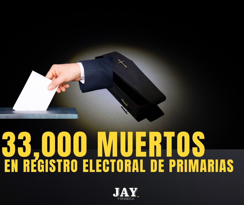 🕵️‍♀️💔 La CEE tiene todavía más de 33,297 nombres de personas fallecidas en el sistema. 🗳️Lo que ocurre es que cuando alguien muere le envían la lista completa a la CEE y se supone que el personal de allí las vaya poniendo al día, pero se ha muerto tanta gente desde el 2021 para…