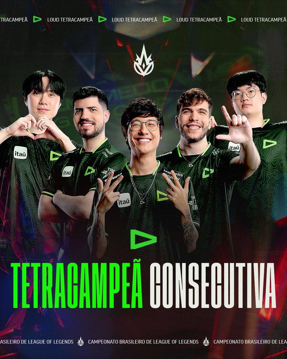 CBLOL's tweet photo. A @LOUDgg é TETRACAMPEÃ do #CBLOL

4 Finais consecutivas, 4 Troféus, e a história continua a ser escrita! 🏆 https://t.co/ElOkrNQsKu