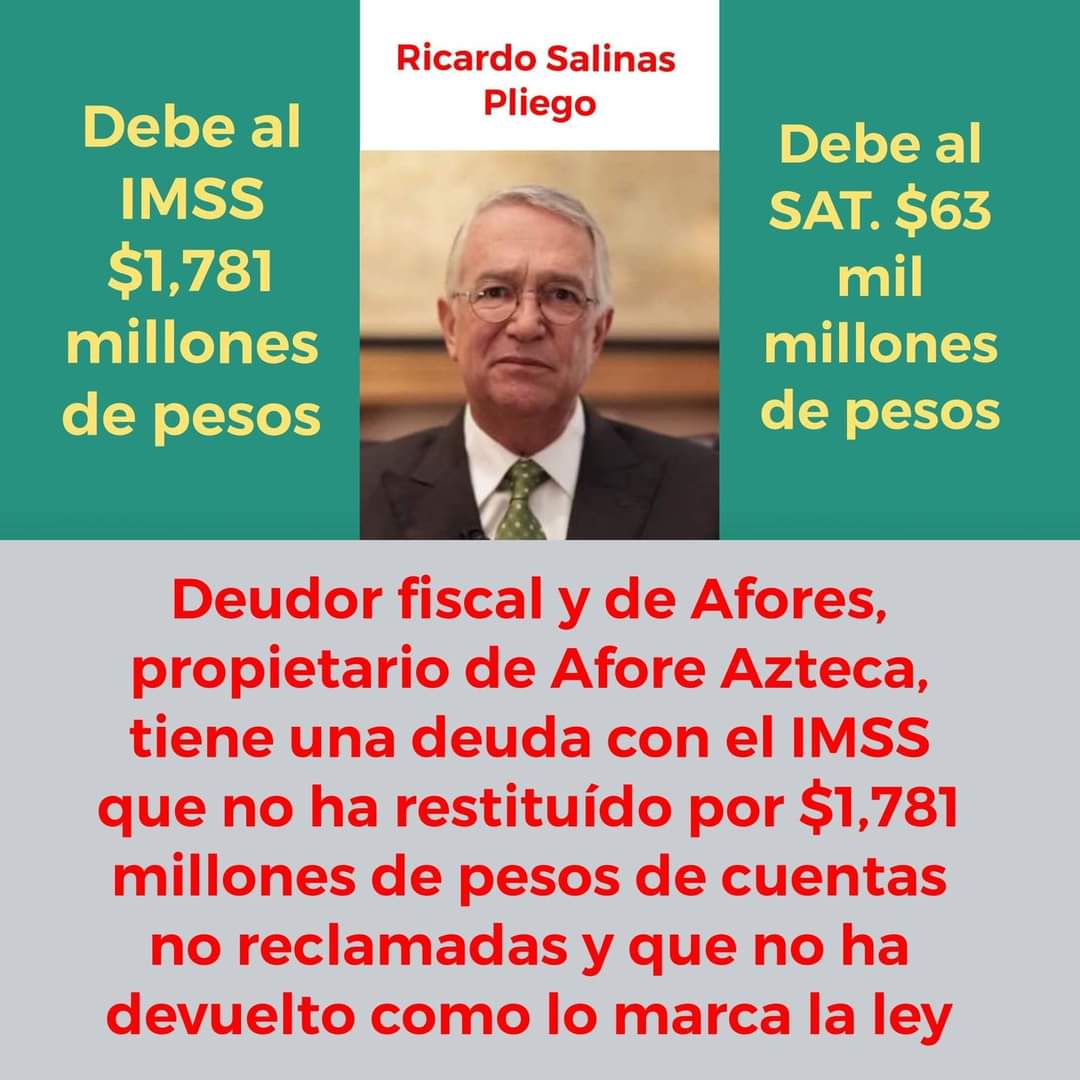 #CirculaEnRedes El #DientesDeBurroUsurero no quiere pagar su deuda con el SAT pero si quiere robarse las pensiones.en serio se tiene que ser hijo de mierda para hacerlo.