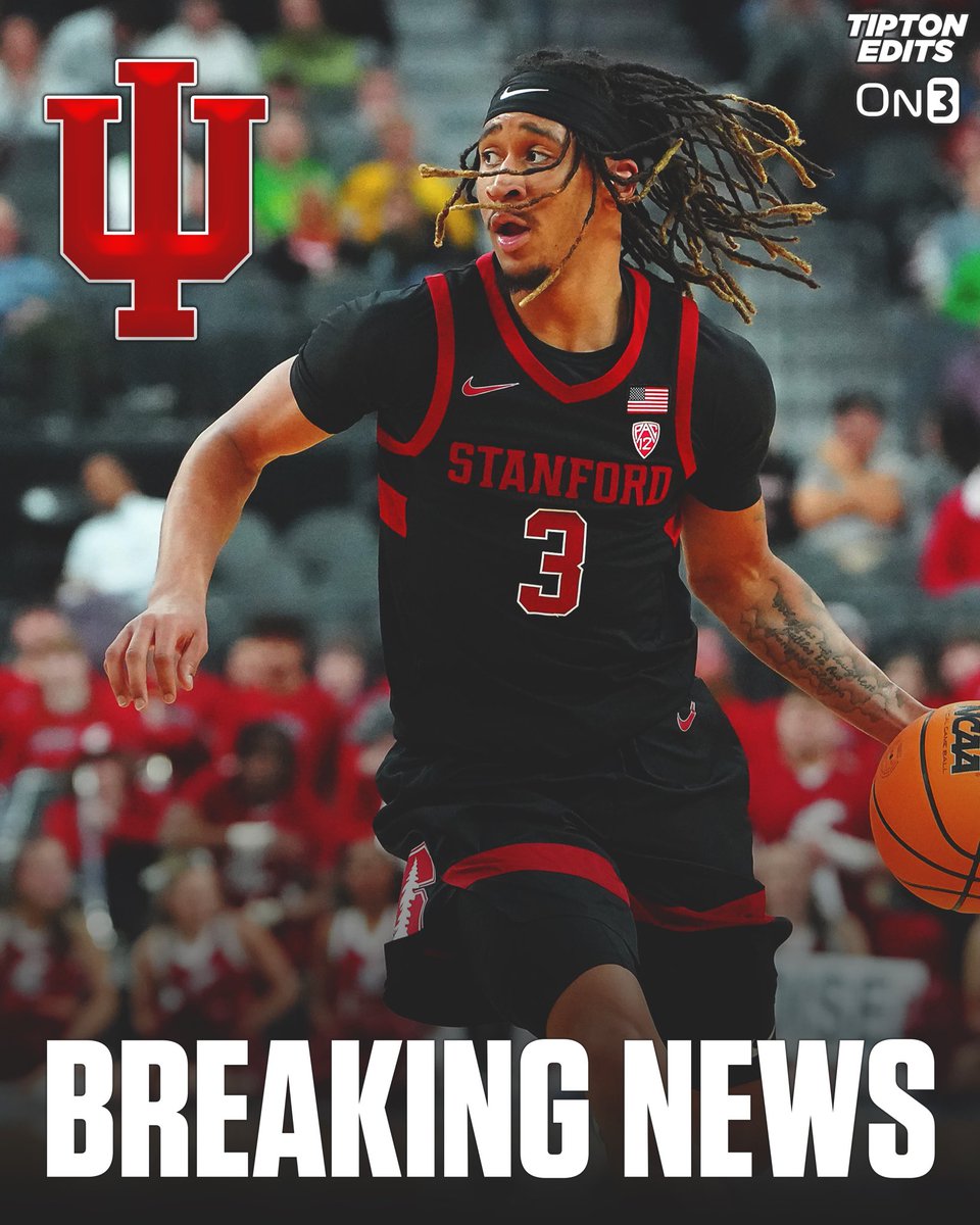JoeTipton's tweet photo. NEWS: Stanford transfer Kanaan Carlyle, a top-10 player in the portal, has committed to Indiana, @on3 has learned. 

The 6-3 freshman guard averaged 11.5 PPG this season. Former top-50 recruit.  

https://t.co/75Heg7apQ4 https://t.co/nmsAwvgLTb