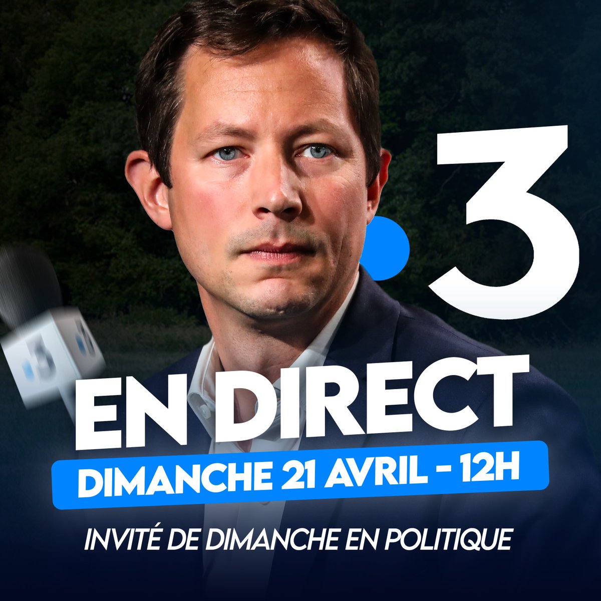 📺 @fxbellamy sera demain l'invité de @DimPolitique. 📅 Rendez-vous à 12h00 sur #France3 ! #AvecBellamy #Europeennes2024