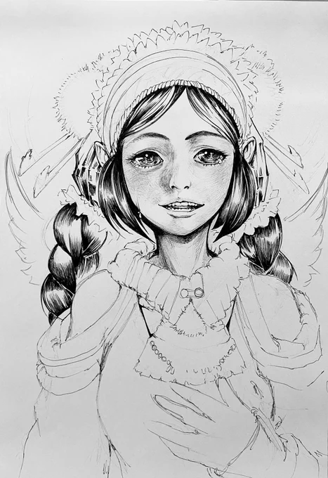 描いてました。

昨夜、夜勤休憩時に描いたラフスケッチを描き直してました。

私如き肉体労働者が何か言っても
何か変わる訳でもないです。

思いやりはどこへ?
物事の取り返しのつかなくなる前に、立ち止まって欲しい。

子供達が絶望する前に。。。

#イラスト #illustration #Angel 