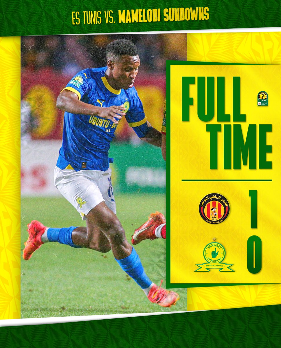 The first leg comes to a close in Tunisia. We'll give it our all in the return leg! 💪 ES Tunis (41' Sasse) 1⃣➖0⃣ Mamelodi Sundowns #Sundowns #DownsLive #TotalEnergiesCAFCL