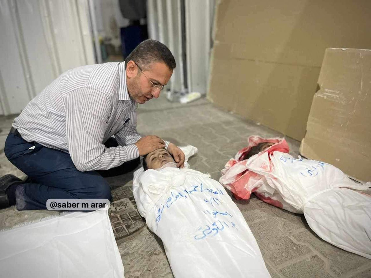Being a hospital CEO in Gaza doesn’t just mean a lot of responsibilities or even privileges. It can mean that you mourn your nieces and nephews after being killed by Israeli army. That’s what happened to Dr Zaqout, CEO of Nasser Hospital and more recently all hospitals in #Gaza