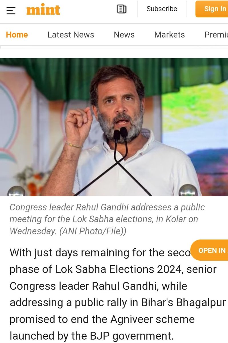 LokeshSharmaSay's tweet photo. #RahulGandhi  wants to do away with #agniveer scheme without proper deliberation (Committee) is immature.

#Elections2024 #IndianArmy https://t.co/7rP7EAD078