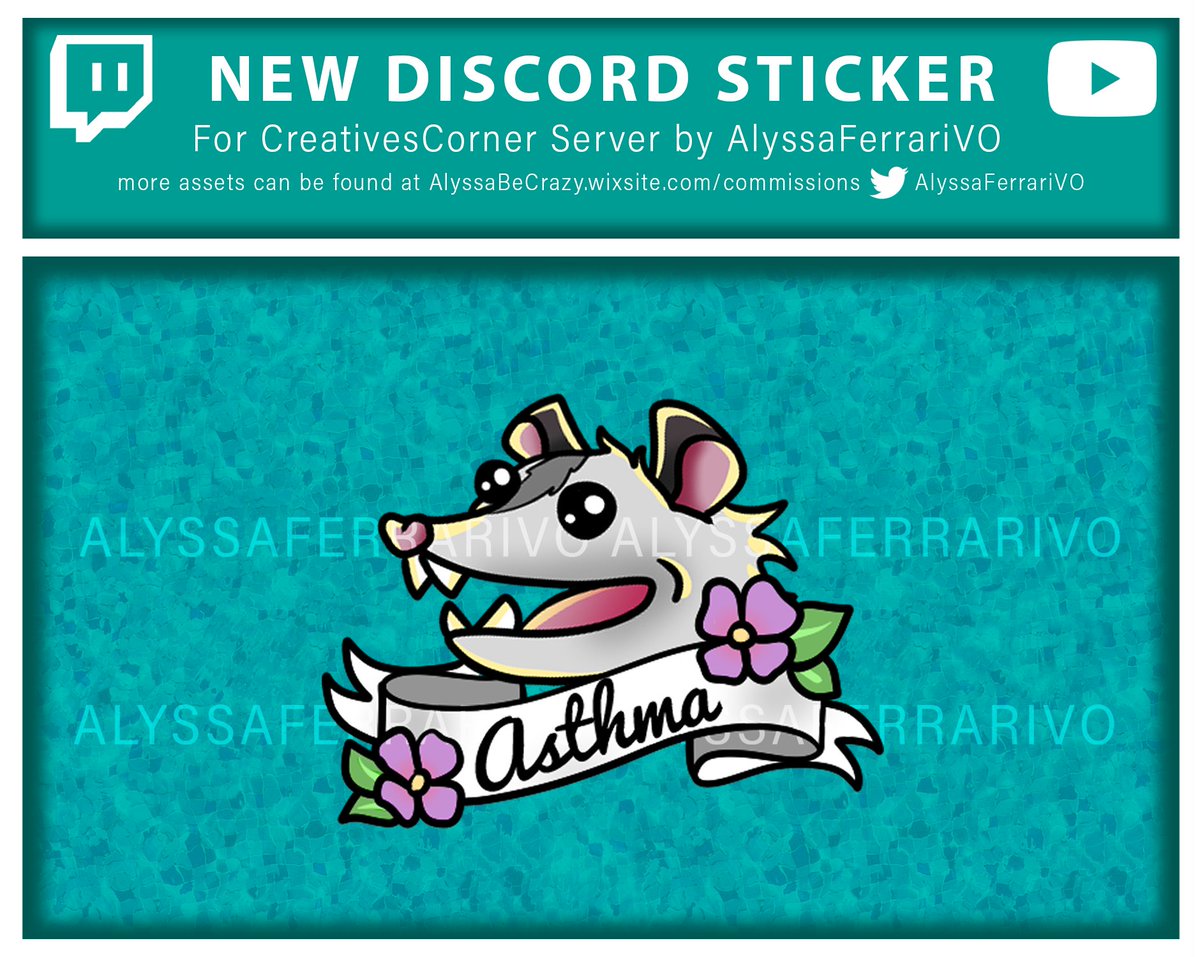 AlyssaFerrariVO's tweet photo. I also make our Discord stickers!
Our patron trash phoenix, the opossum. https://t.co/chdP7b23TN