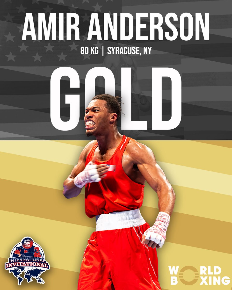 Amir Anderson takes gold after a walkover in the finals.