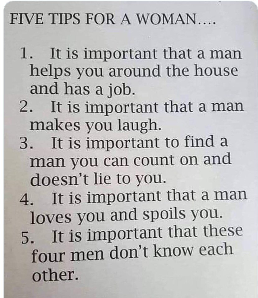 Tips for women when choosing a man.