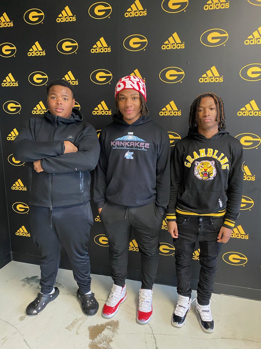 LB @reddtheone8 (Jr.) RB commit @Tonyfrmk3 (Sr.) Defensive Tackle @Jyheirthekid (Fr.) attending Grambling State University Black and Gold Spring Game this afternoon