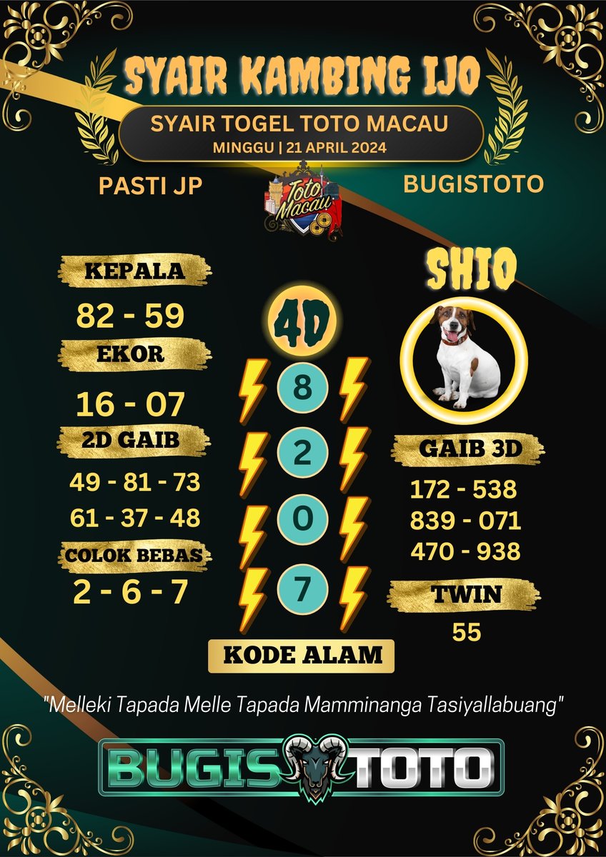 bugishoki's tweet photo. Bugistoto adalah Situs Bandar Togel, Casino &amp; Slot Teraman dan Terpercaya Google : bugistoto #bugistoto #bugis4d #bugisbet #bugistogel #sukubugis #prediksibugistoto #prediksitogel #prediksi #prediksittm #areabetting #slotgacor #bocorantotomacau #prediksijitu #prediksiakurat https://t.co/dFImm41Zv8