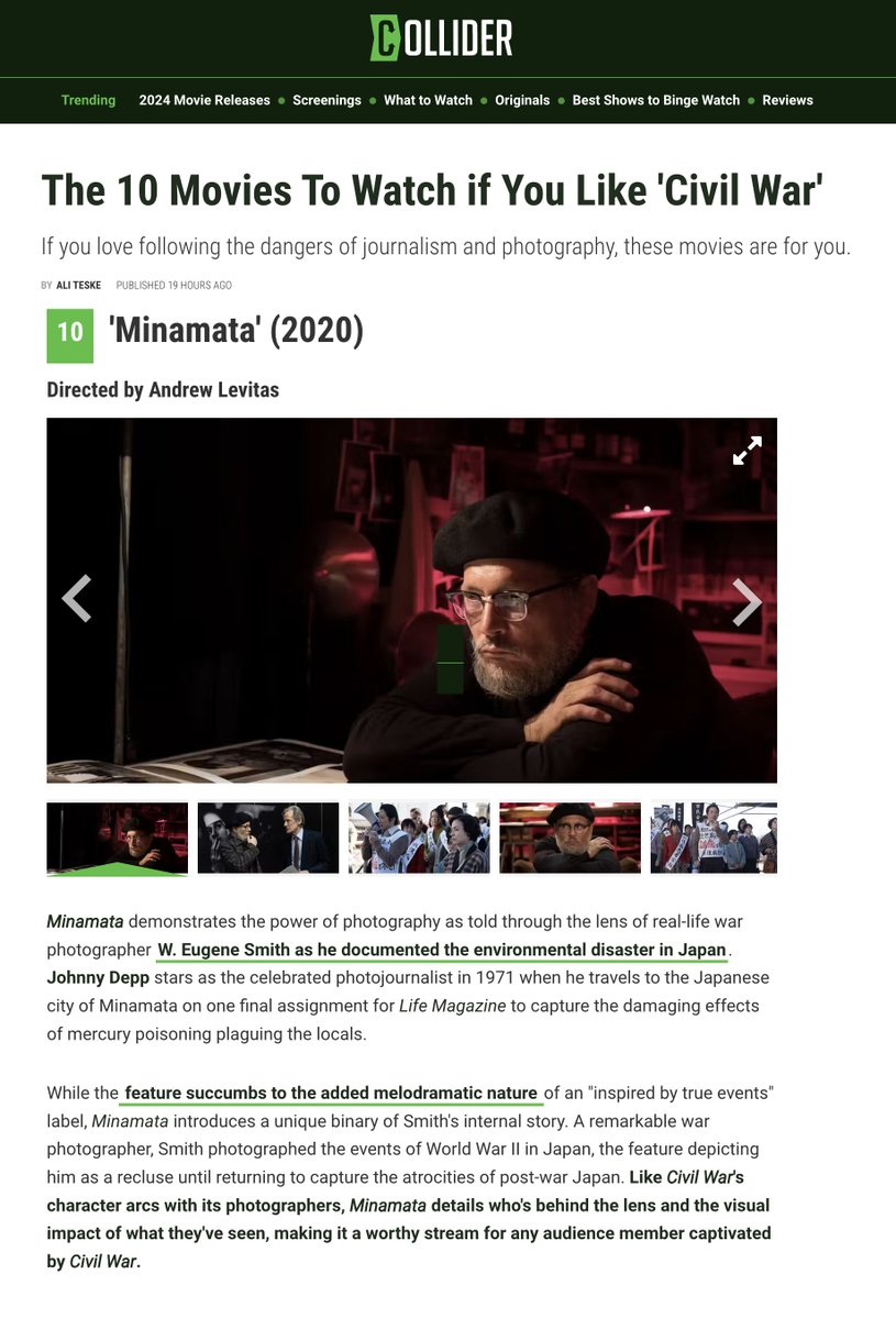 #Minamata COLLIDER article. collider.com/movies-like-ci…