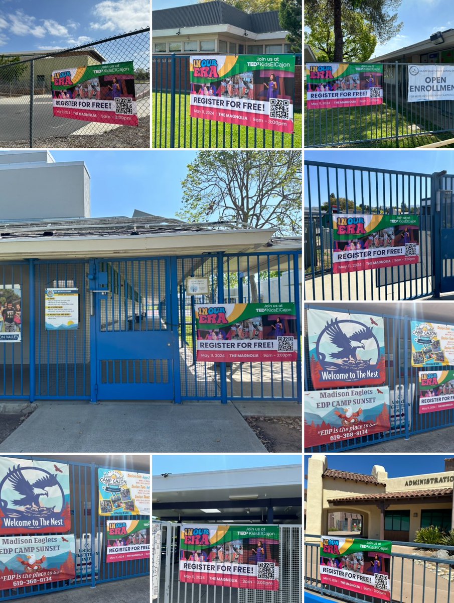 Busy day for the @Tedxkidselcajon street team! Banners went up all over @CityofElCajon for #InOurERA event at @TheMagnoliaSD on May 11. visit tedxkidselcajon.com for free tickets! @TED @TED_ED @TEDx @CajonValleyUSD