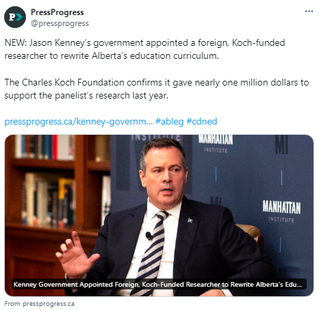 SRAntiFascism's tweet photo. #UCP #DanielleSmith @ABDanielleSmith
aside from #AntiVaxxer #GoFundMeScam's,
continues #Kenney's intake of #Kochcash
2impose #KochNetwork #ExtremeRight #Extremism
incl #NaziIdeology #Nazism
#WhiteNationalism into #K12 #ABEd #ABEdu
&now #UofA #UofC #MacEwan
https://t.co/5EXdr3Blks https://t.co/h7fUPibnsQ