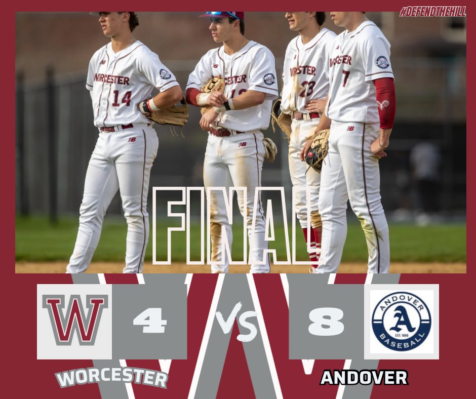 split the day with andover.

‘24 Mav Rizy was dominant in G1 with a CG. 
‘25 James Anastasopoulos w/ a big 2rbi 2B

‘25 Mikey McGee 2 Run HR in G2
Quality start from ‘24 Casey DeLorenzo
Bats came up a bit short

#WorcesterBaseball #DefendTheHill