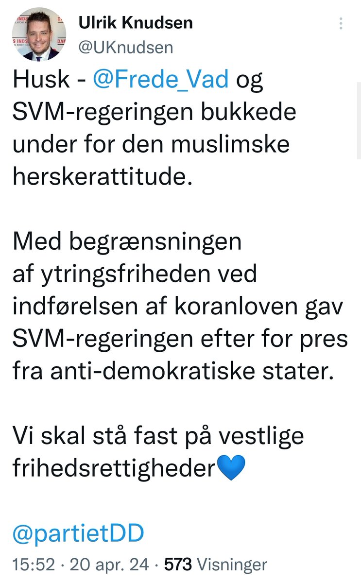 Vil det sige at DD og dets medlemmer vil fjerne koranloven igen hvis de får mulighed for det? @UKnudsen @stojberg @skaarup_peter @partietDD