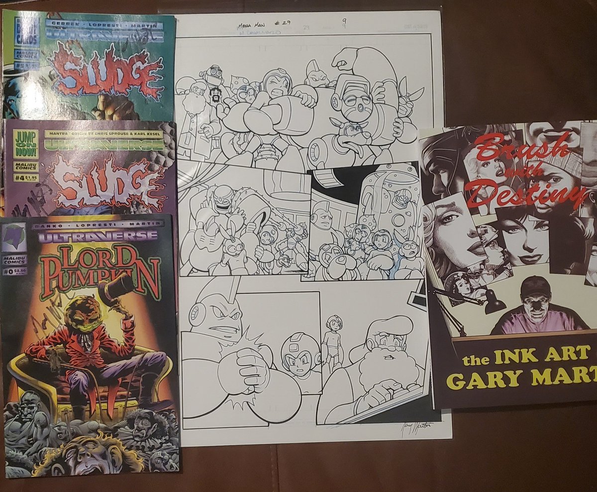 Went to @MVCAESocial today, got to meet @gmartinink. Found out he penciled & inked Mega-Man comics I got a page that looks absolutely fantastic & he helped me fill some of my Sludge gaps. He was my first stop & at the end of the day he was busy getting chatted up by young ladies