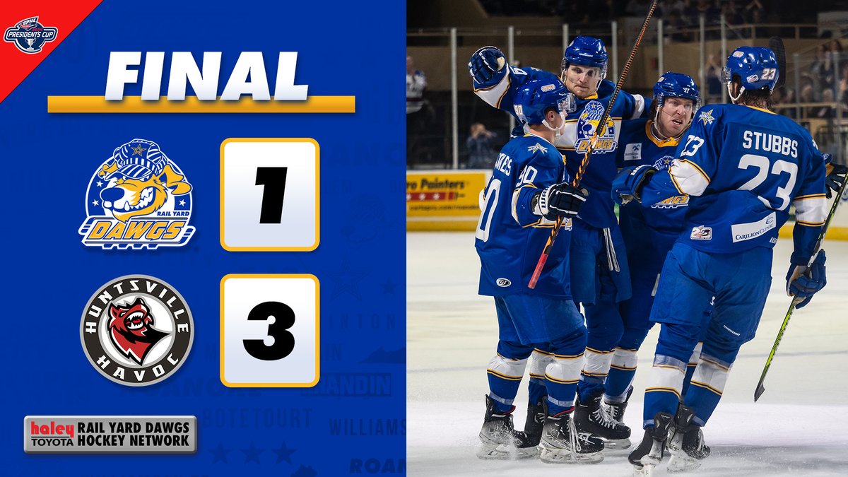 Dawgs Eliminated In 3-1 Loss To Havoc In Game Three ⭐️ Stick taps to the Havoc on a hard-fought series! 👍 Recap: railyarddawgs.com/dawgs-eliminat…